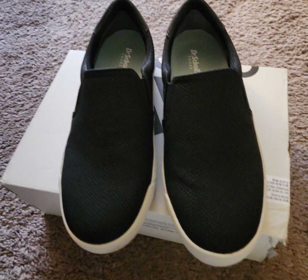 Dr. Scholl's Women's Black and White Slip-On Loafers